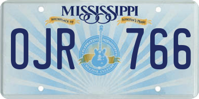 MS license plate OJR766