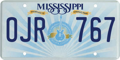 MS license plate OJR767