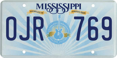 MS license plate OJR769