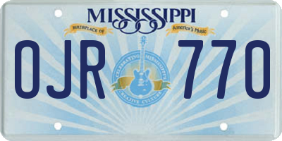 MS license plate OJR770
