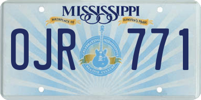 MS license plate OJR771