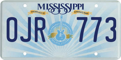 MS license plate OJR773
