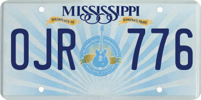 MS license plate OJR776