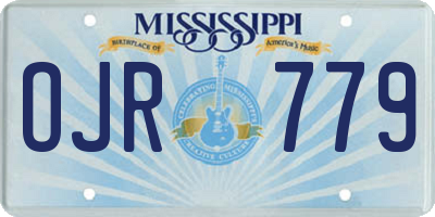 MS license plate OJR779