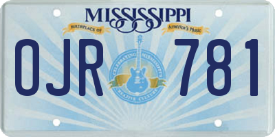 MS license plate OJR781