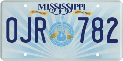 MS license plate OJR782
