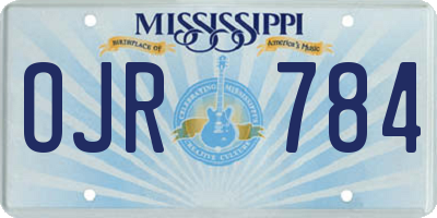 MS license plate OJR784