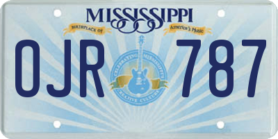 MS license plate OJR787