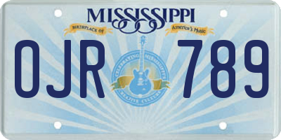 MS license plate OJR789