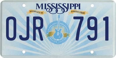 MS license plate OJR791