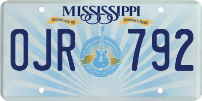 MS license plate OJR792