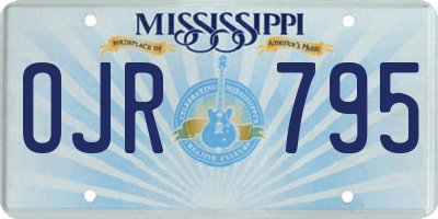 MS license plate OJR795