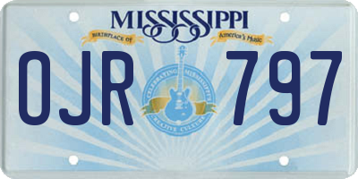 MS license plate OJR797