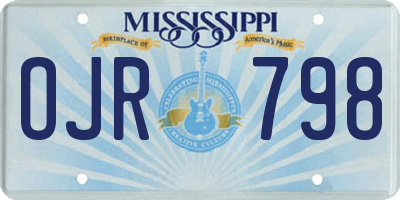 MS license plate OJR798