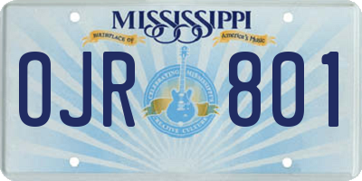 MS license plate OJR801