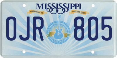 MS license plate OJR805