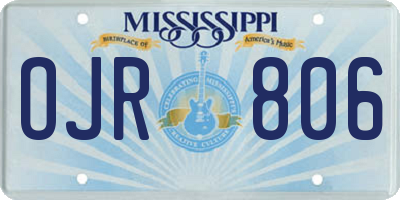 MS license plate OJR806