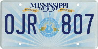 MS license plate OJR807