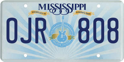 MS license plate OJR808