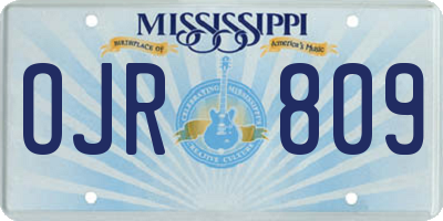 MS license plate OJR809