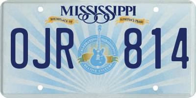 MS license plate OJR814