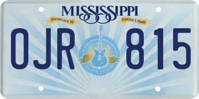 MS license plate OJR815