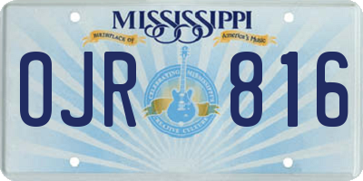 MS license plate OJR816
