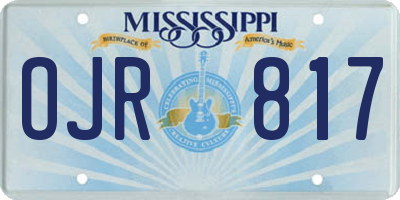 MS license plate OJR817