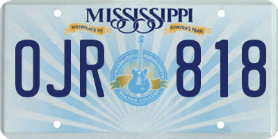 MS license plate OJR818