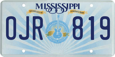 MS license plate OJR819
