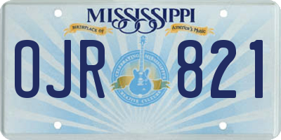 MS license plate OJR821