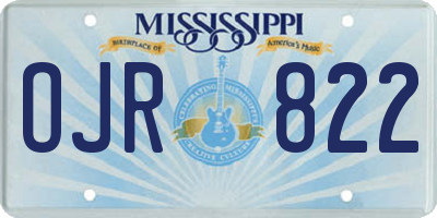 MS license plate OJR822