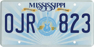 MS license plate OJR823