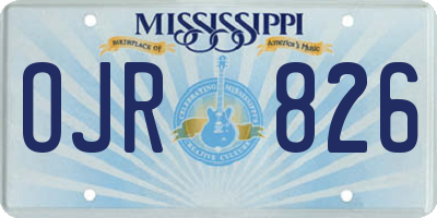 MS license plate OJR826