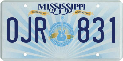 MS license plate OJR831