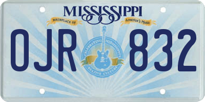 MS license plate OJR832