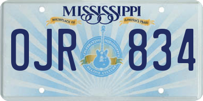 MS license plate OJR834