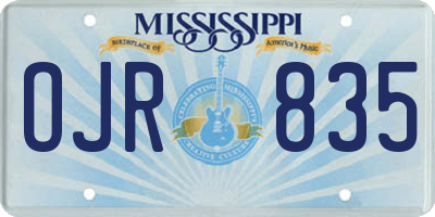 MS license plate OJR835