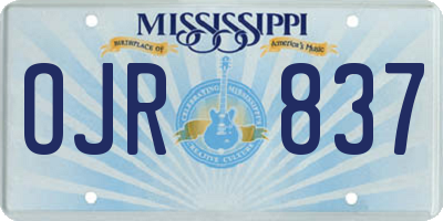 MS license plate OJR837