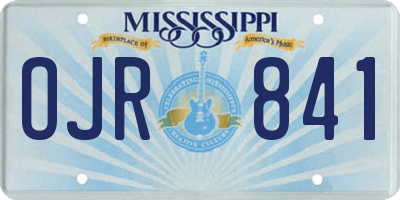 MS license plate OJR841