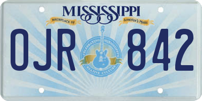 MS license plate OJR842