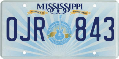 MS license plate OJR843