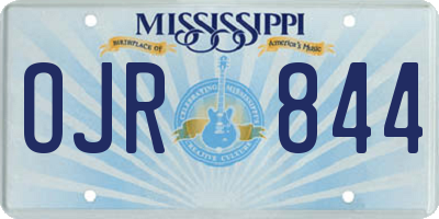 MS license plate OJR844
