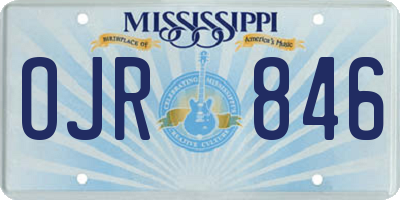 MS license plate OJR846
