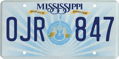 MS license plate OJR847