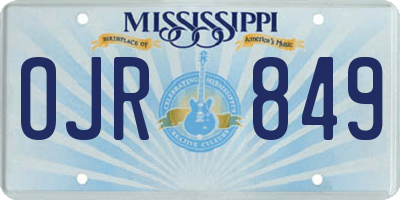 MS license plate OJR849
