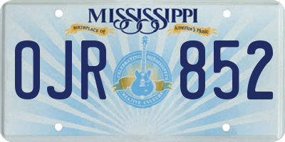 MS license plate OJR852