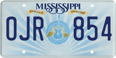 MS license plate OJR854