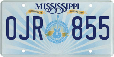 MS license plate OJR855