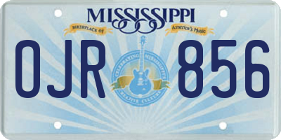 MS license plate OJR856